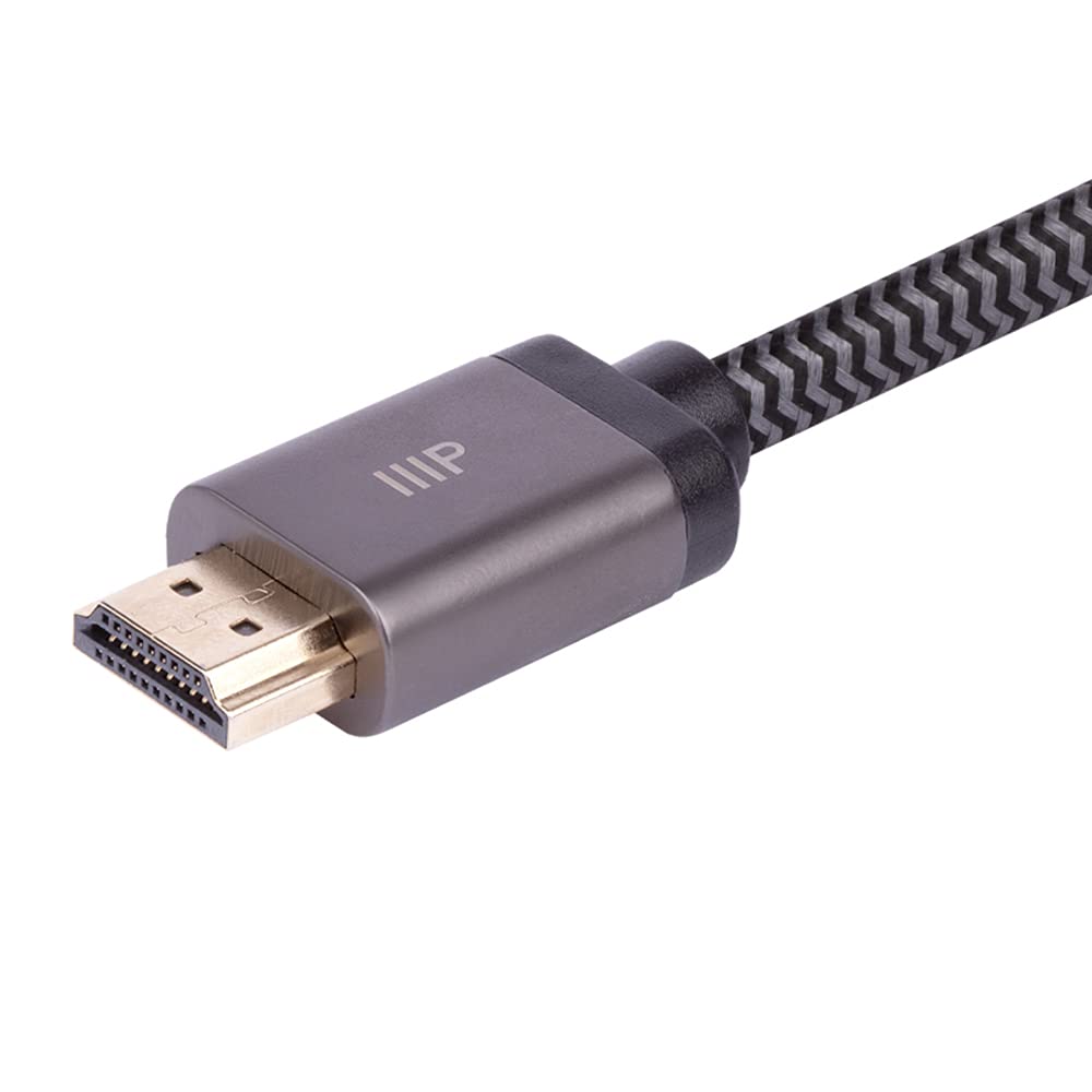 8K 2.1 8K@60Hz, 48Gbps, CL2 30AWG, 3 Monoprice Certified Braided Ultra High Speed HDMI Cable - In-Wall Rated, Dynamic