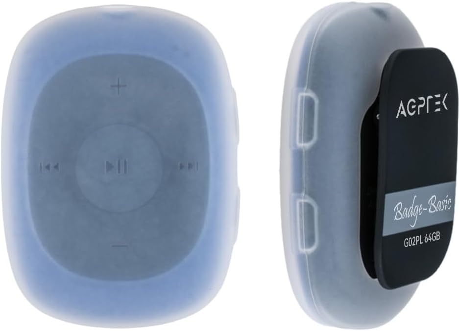 AGPTEK 64GB MP3 Clip Player with FM Shuffle, Portable Music Player with Sweatproof Silicone Case for Sports