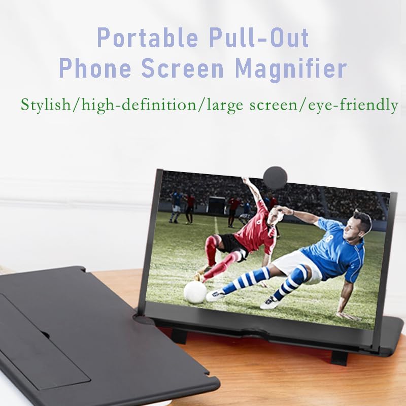 Dymicbit 10-inch 3D Phone Screen Magnifier, HD Mobile Projector Screen for Movies & Videos, Foldable Phone Stand