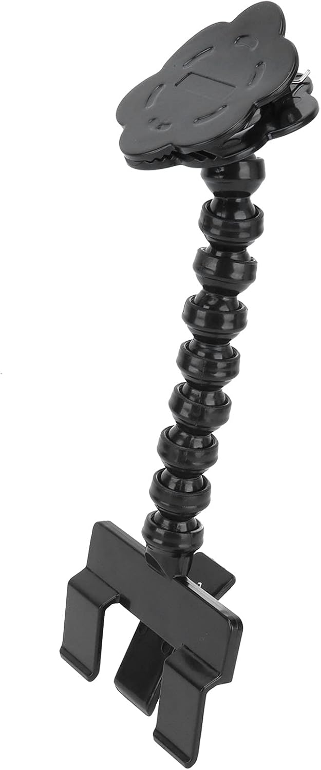 Dpofirs Flexible Pet Selfie Stick with Flower Clamp for Cats and Dogs - Adjustable Phone Bracket (Black)