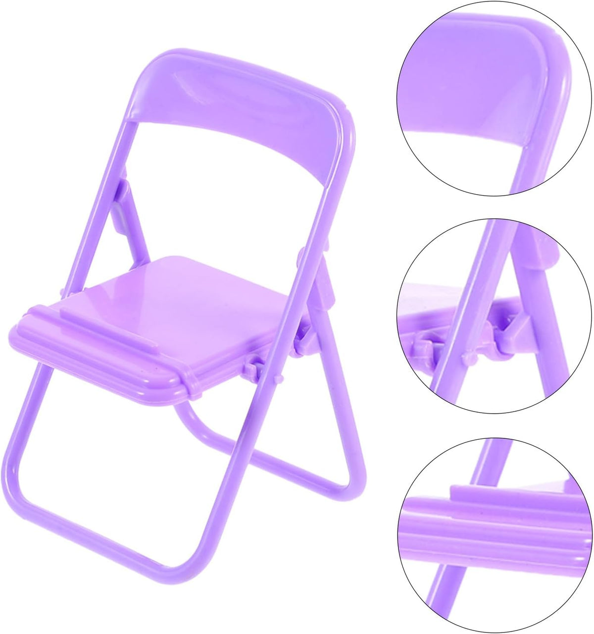 DOITOOL 10-Pack Cartoon Design Foldable Chair Phone Stand - Portable Purple Holder