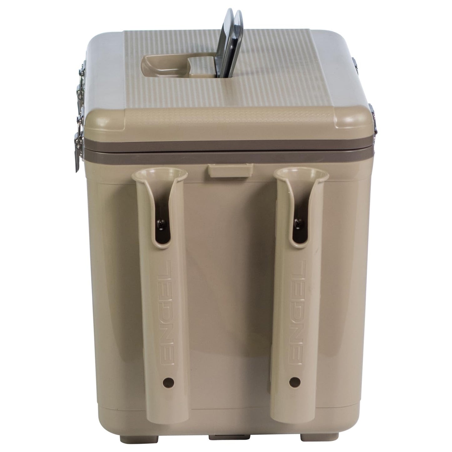 Engel UC30 30qt Leak-Proof, Air Tight, Fishing Drybox Cooler with Built-in Fishing Rod Holders, Also Makes The Perfect Hard Shell Lunchbox for Men and Women in Tan