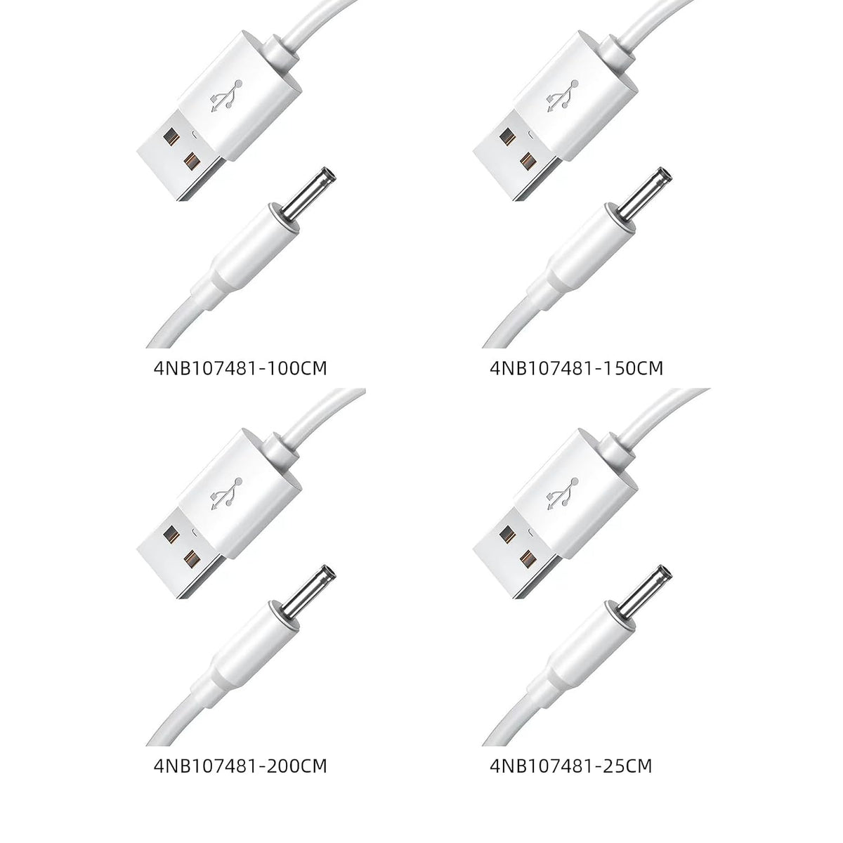 Kaeltsyn 3.5x1.35mm 5V Multi Purpose USB to Charging Cord Power Adapter Cable Line Multiple Length for Table Lamp