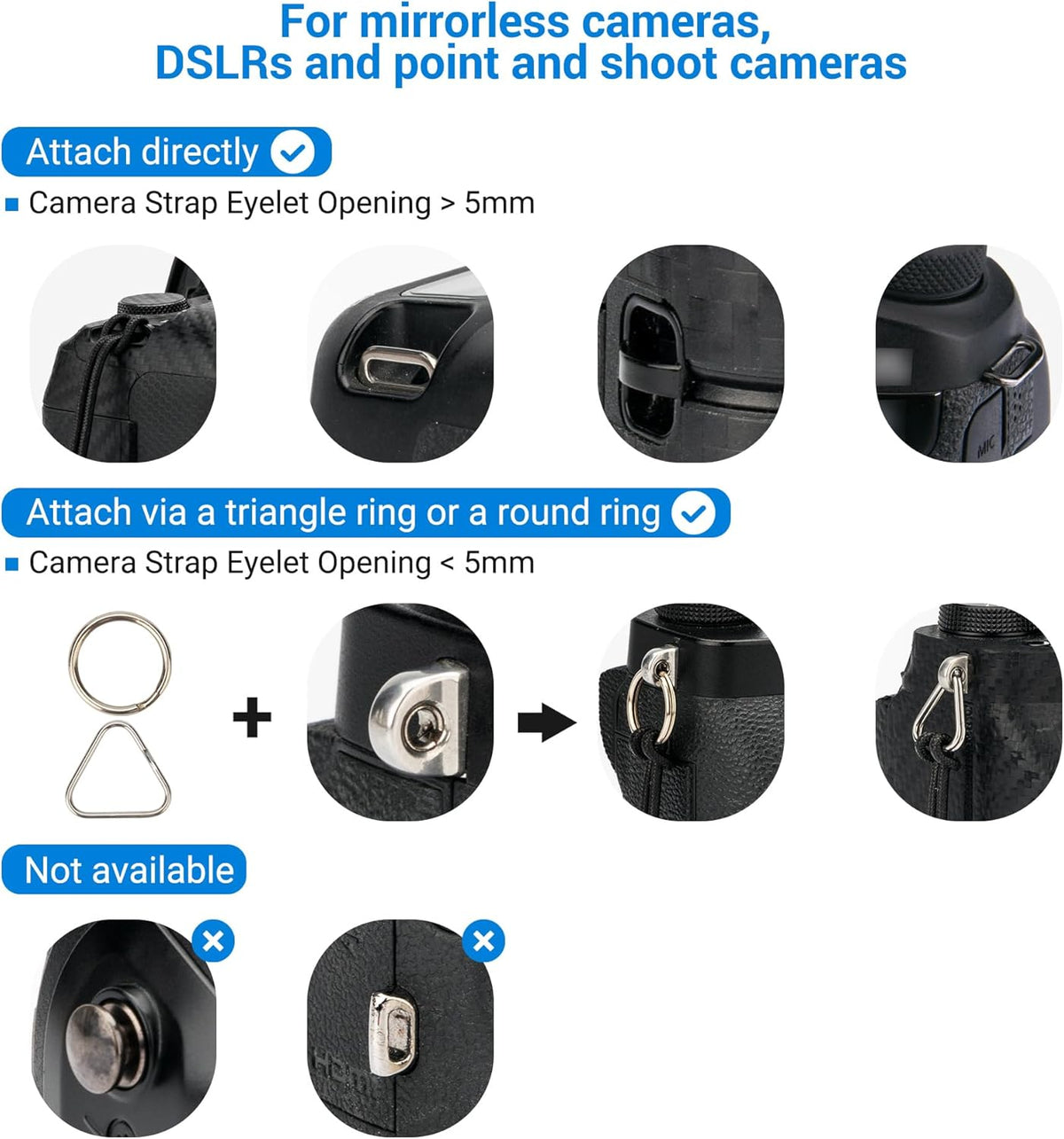 JJC DSLR Camera Neck Strap with Patented Quick Release Buckles, Universal Adjustable Camera Shoulder Sling Strap