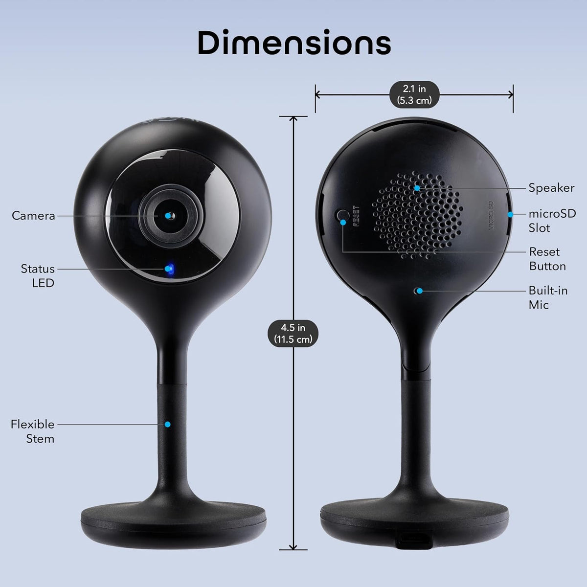 Geeni 2K 4MP 1440p 2-Way 10m Look Smart Indoor Security Camera Ultra HD WiFi Pet & Baby Monitor with Audio, Motion