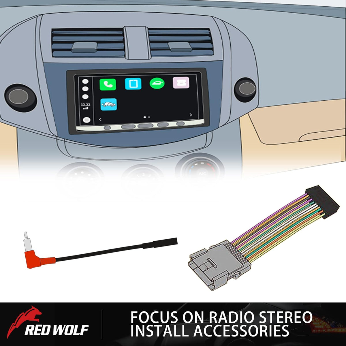 2006-2011, 1996-2001 Plug16 RED WOLF ISO Car Radio Stereo Wire Harness Adapter Compatible with Honda Civic CRV Acura