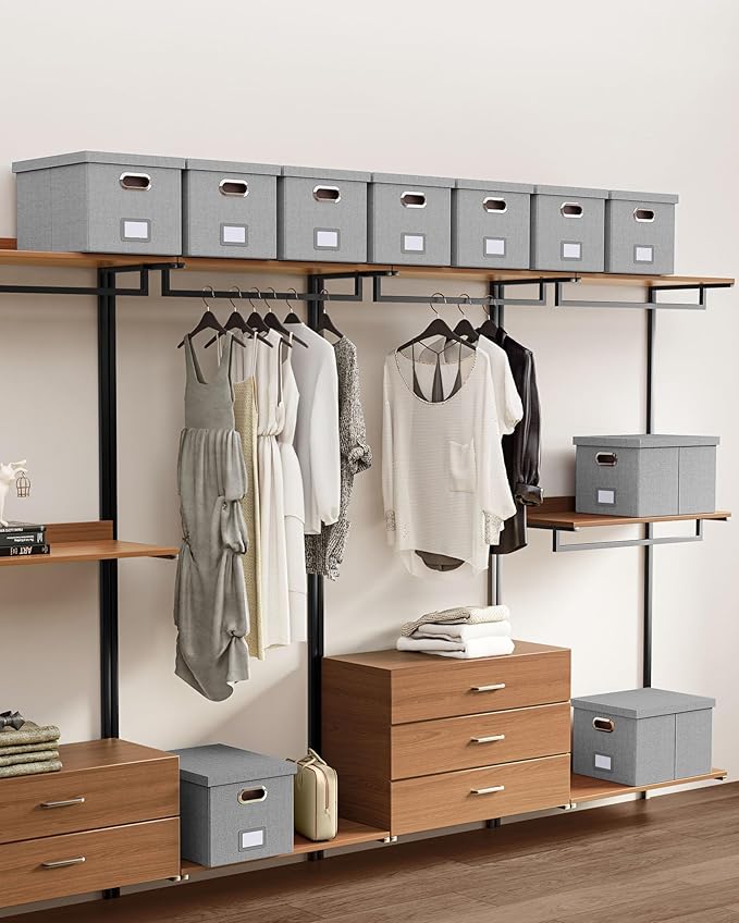 Oterri File Organizer, File Box, File Cabinet for Letter File Folder Storage, Hanging File Organizer for Office/Decor/Home,Document Organizer, 1 Pack,Gray-Box Only