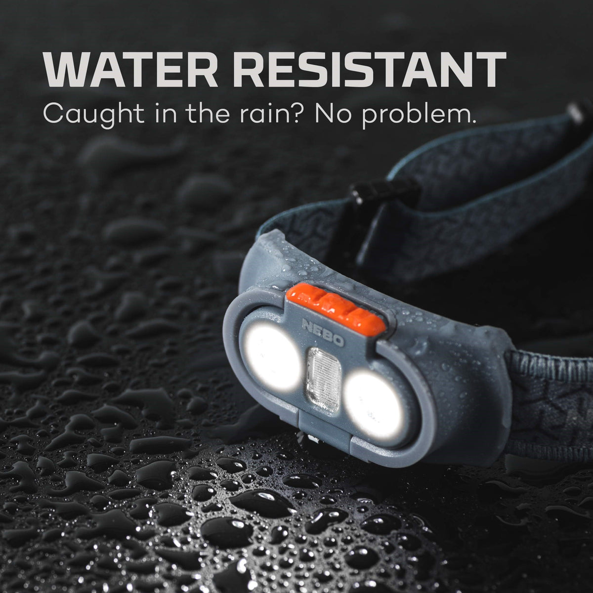NEBO Einstein Headlamp 500 Lumen, 5 Light Modes, Compact, Low-Profile, Orange, Model NEB-HLP-0006