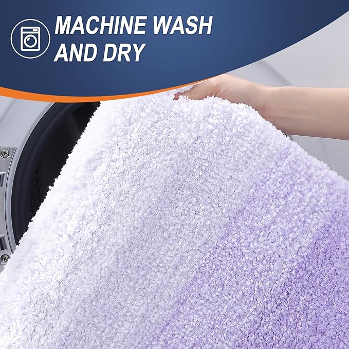 OLANLY Bathroom Rugs Mat 50x30, Extra Soft Absorbent Microfiber Bath Rug, Rubber Backing, Quick Dry, Machine Washable Bath Mats for Bathroom Floor, Tub and Shower, Home Decor Accessories, Light Purple