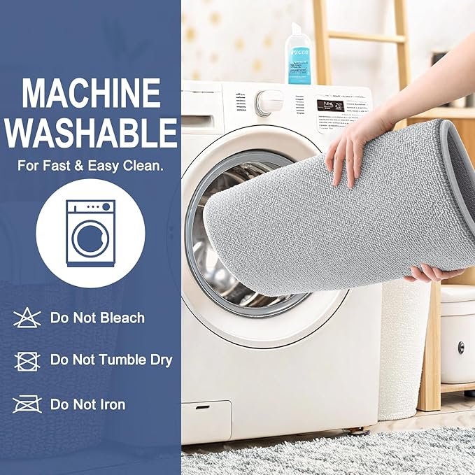 OLANLY Thick Memory Foam Bath Mat Rug 44x32, Extra Soft Absorbent Bathroom Rug, Quick Dry Bath Mats, Non-Slip, Machine Washable Carpet for Bathroom, Tub and Shower, Home Decor Accessories, Light Grey