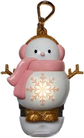 Generic 1oz 2025 Bath and Body Christmas Snowman Hand Sanitizer Holder - Snow Girl w/Gold Snowflake and Pink Scarf