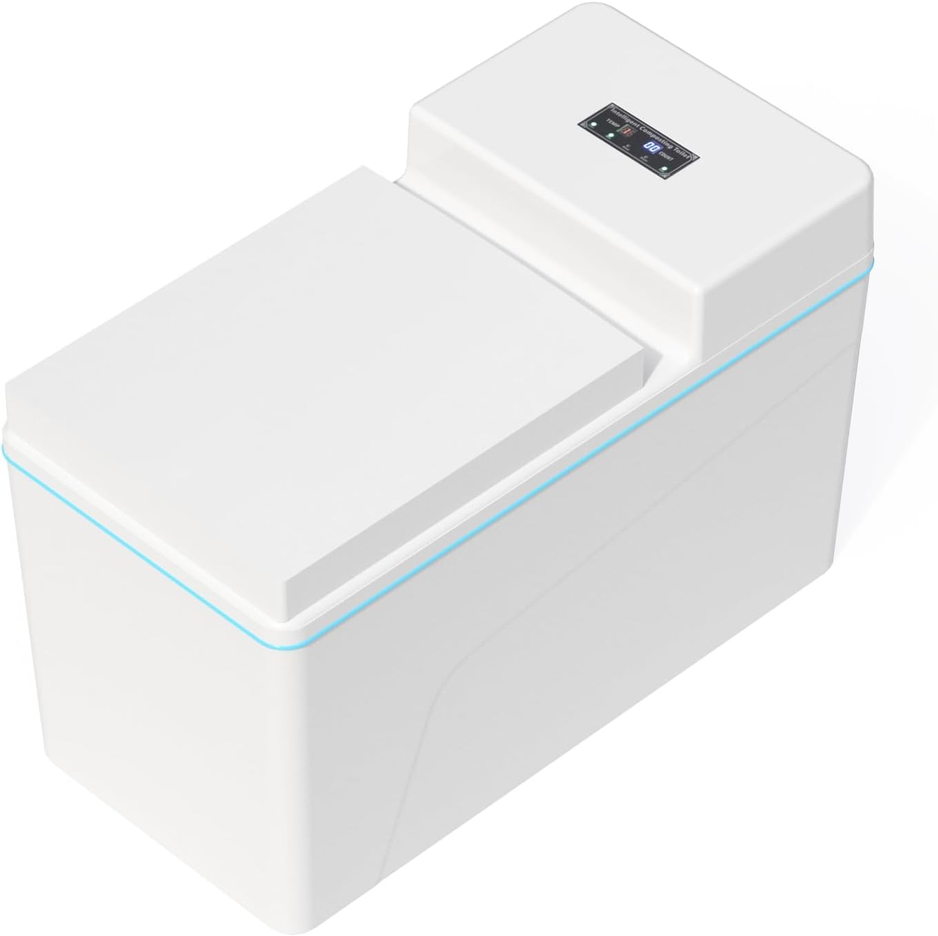 Composting Toilet, Waterless Toilets Suitable for Tiny Houses, Vans, Boats, with Heating Plate, Electric Mixing, Urine Separating and Exhaust Fan