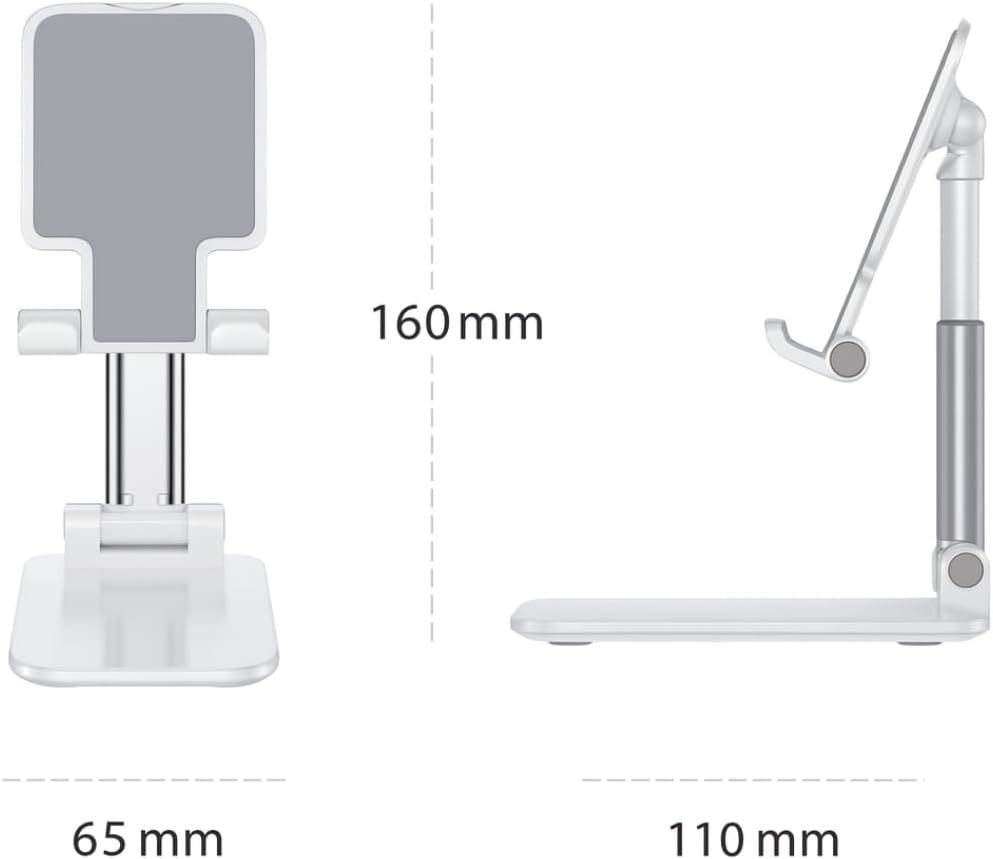 Essential Aura 16 15 14 13 12 11 S25 S24 Premium Adjustable Cell Phone Stand, Foldable Desk Phone Holder for iPhone Pro