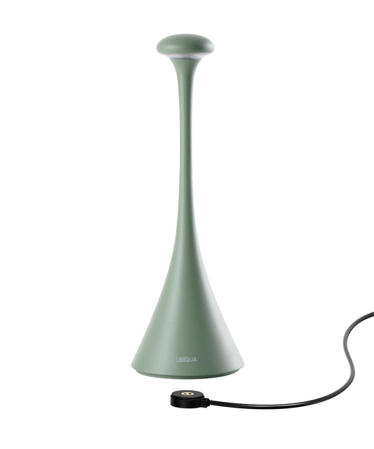UBIQUA Rechargeable Cordless Table Lamp, Cordless Table Lamps Rechargeable with Touch Controls, Table Lamps for Indoor and Outdoor, LED Lamp with Dimmer, 2200-3000 K, Height 11.5 Inches, Green
