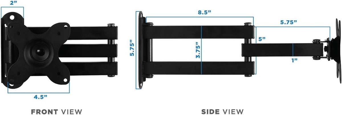 Mount-It! 19, 20, 24, 27, 32, 34, 37 40 Inch 14 75, 100 TV Wall Mount, Universal Fit for and TVs and Computer Monitors