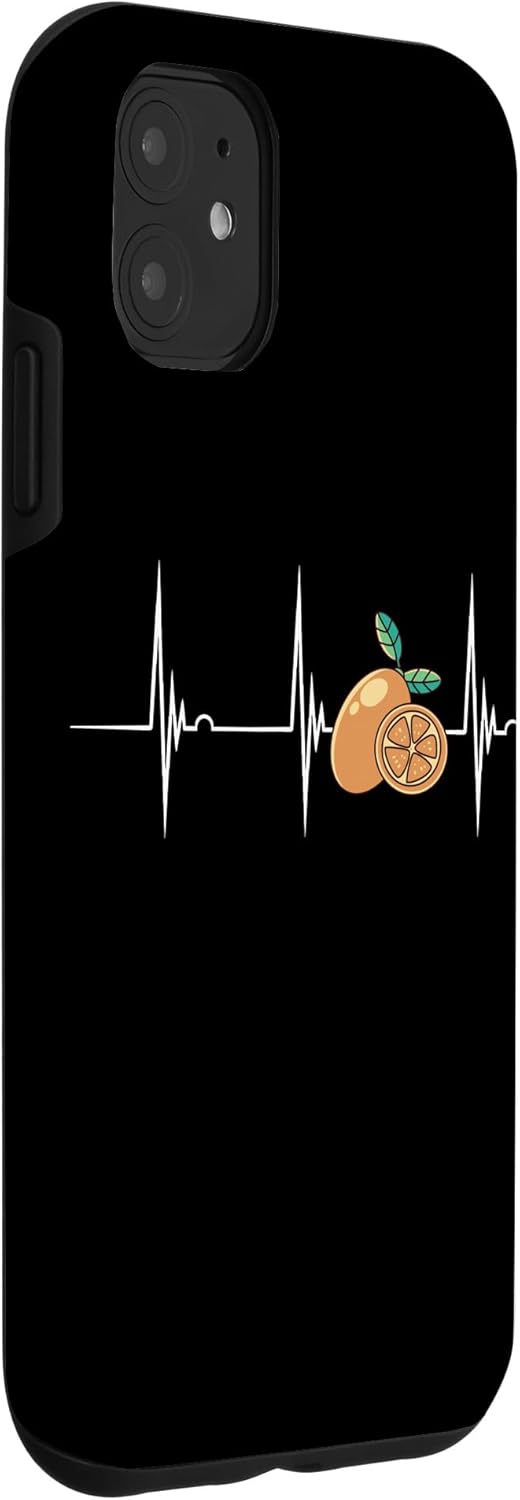Funny Citrus Fruit Tart Kumquat Lover 11 Heartbeat EKG Pulse Citrus Sweet Orange Lover Kumquat Case for iPhone