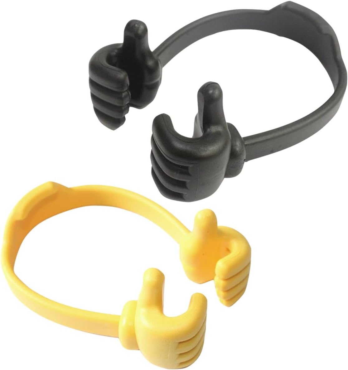 FONDOTIN 2pcs Thumb Gesture Phone Supports Creative Smartphone Brackets for Office and Home Use Black and Yellow Cell