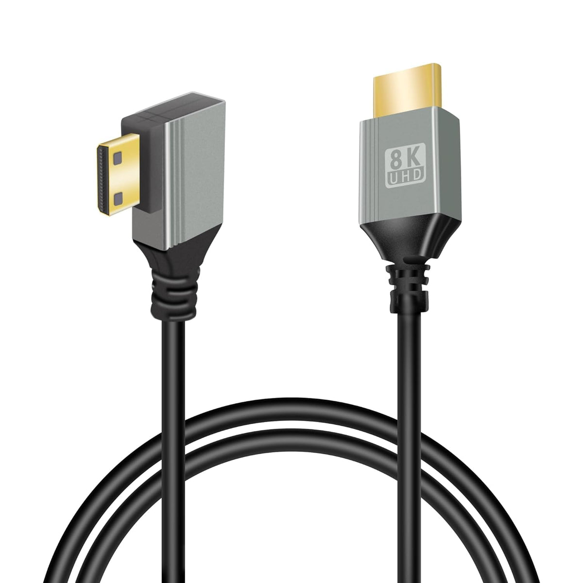 8K 90 1M, 8K@60Hz 4K@144Hz 1M) GELRHONR Mini HDTV to HDTV Cable, Degree Left Angle Supports Video, for Camera