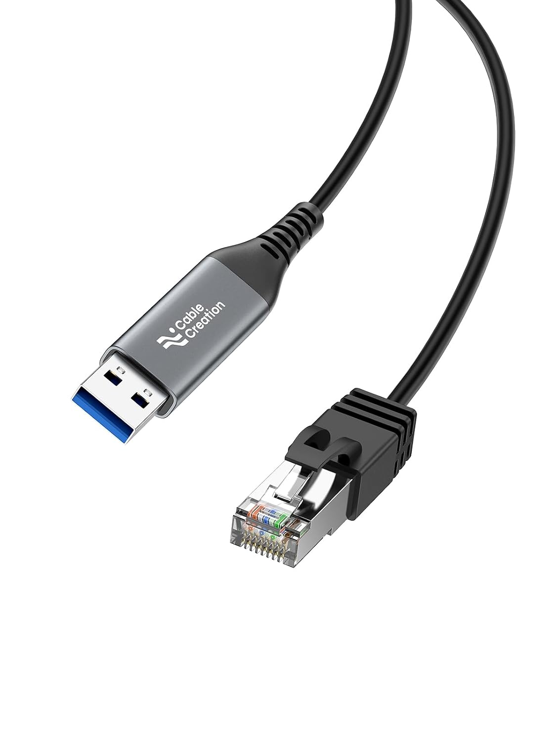6.6FT, RJ45 CableCreation USB to Ethernet Cable USB to Internet LAN Network Cable, Gigabit Directly Connected