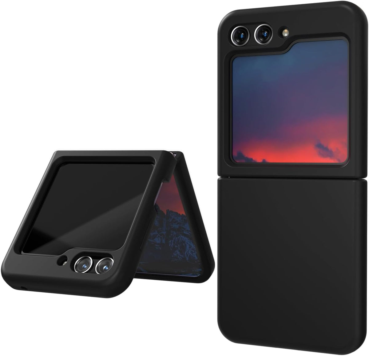 E Segoi 5 5 5G Designed for Galaxy Z Flip Case, Liquid Silicone Gel Rubber Shockproof Case Soft Microfiber Cloth Lining