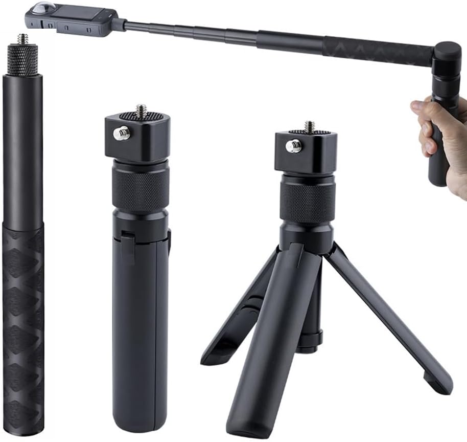 Generic Insta360 X5/X4, 3, GoPro,1/4" 6 lbs (47 inches) Bullet Time Handle Tripod Rotating Grip with Invisible Selfie