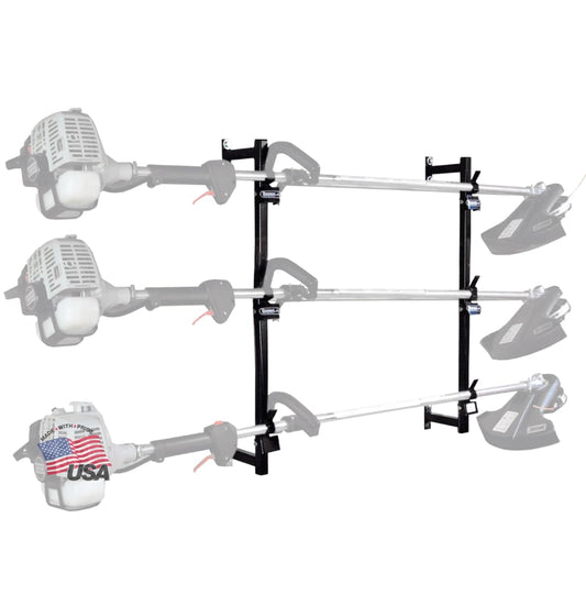 Buyers Products LT12 Landscape Trimmer Edger Locking Rack for Enclosed Trailers & Walls, Made In The USA, Holds 3 Yard Lawn Weed Whackers Tools, Trimmer Holder for Landscape Trailers
