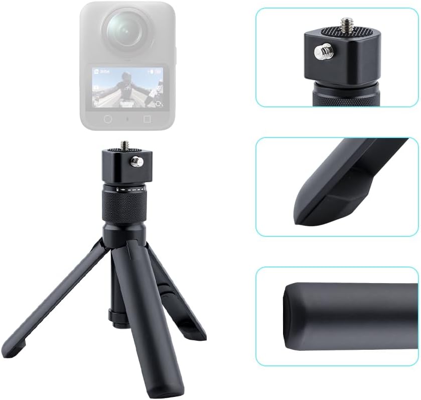 Generic Insta360 X5/X4, 3, GoPro,1/4" 6 lbs (47 inches) Bullet Time Handle Tripod Rotating Grip with Invisible Selfie