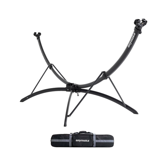 anymaka Set Up in 3 Seconds Adjustable Portable Aluminum Alloy Hammock Stand for Outside with Chair Mode & Lounge Mode up to 105'' (Hammock Stand Black)