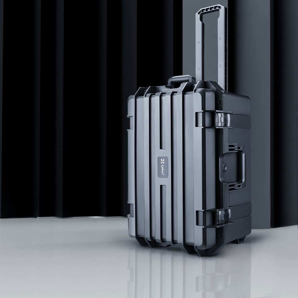 Lykus HC-6030 Large Waterproof Hard Case with Wheels and Customizable Foam, Interior Size 23.5x16.8x10.7 inch, Suitable for large electronic equipment and more