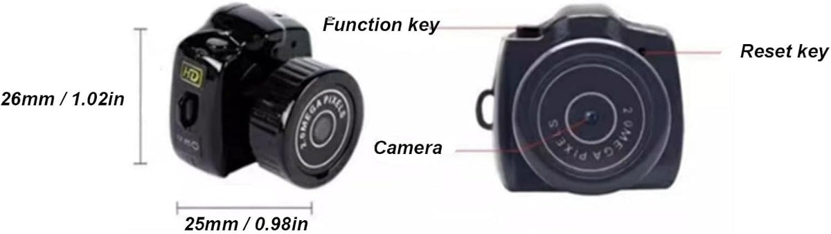 Marhynchus 0.98in Micro Mini DV DVR Camera High Definition Portable Camcorder Video Recording Cam