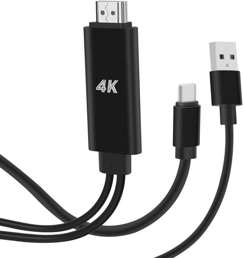 Fonus 4K S22/Plus/Ultra, USB C to HDMI Adapter AV Cable TV Video Hub Compatible with Samsung Galaxy Type-C Charger Port