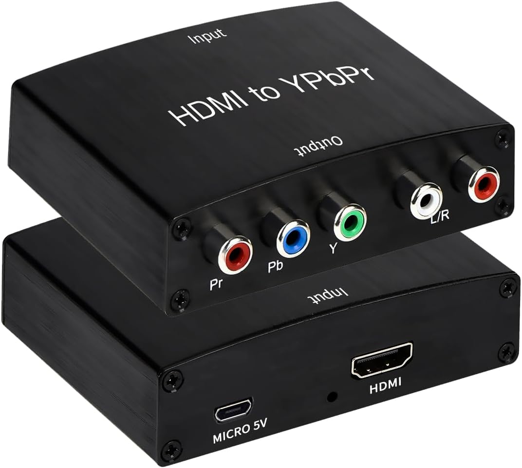 5RCA V1.4 PS4, 360 HDMI to Component Converter, HDMI to YPbPr RGB + R/L Converter with R/L Audio Output Support