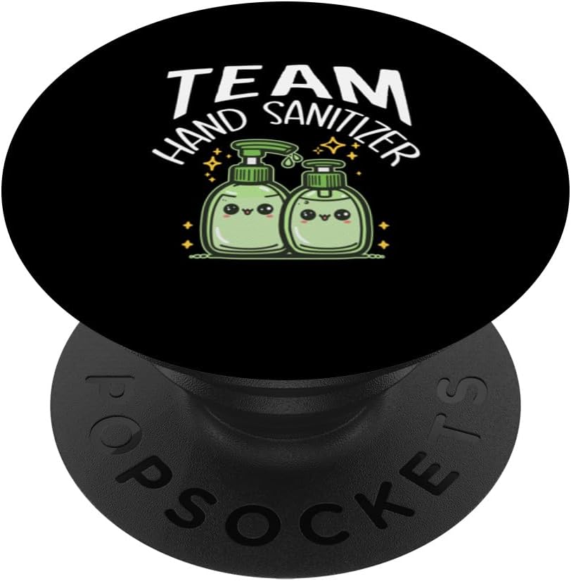 Funny Sanitizer Lovers Group Gift Idea Cute Team Hand Sanitizer Funny Germaphobe Clean Squad PopSockets Adhesive