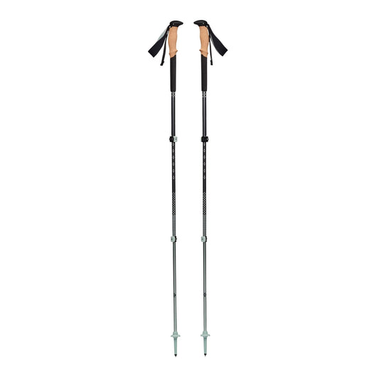 BLACK DIAMOND Pursuit Trekking Poles (Pair) | Natural Cork Grips | FlickLock Adjustable Aluminum Shafts | for Hiking & Backpacking | Charcoal-Foam Green | Medium/Large