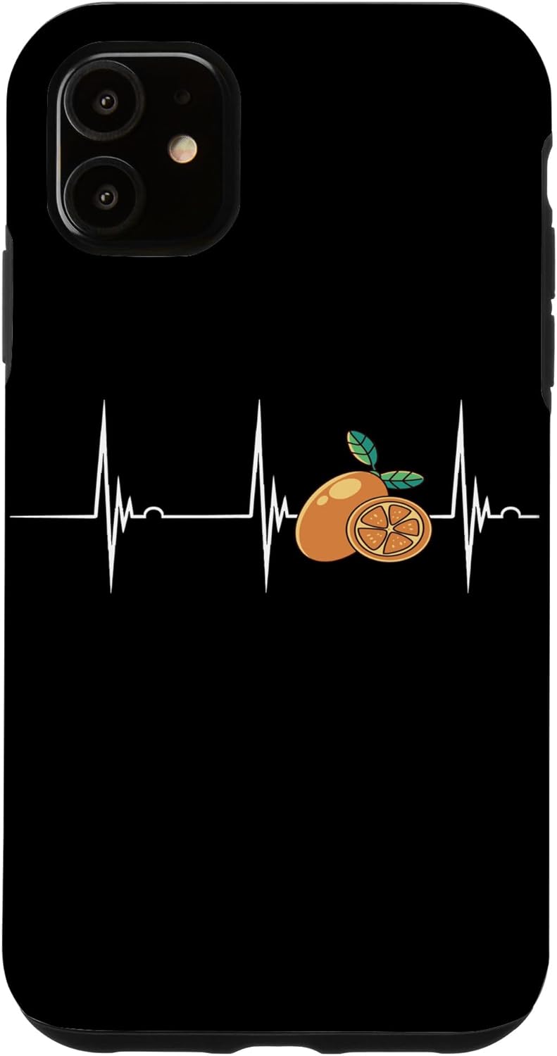 Funny Citrus Fruit Tart Kumquat Lover 11 Heartbeat EKG Pulse Citrus Sweet Orange Lover Kumquat Case for iPhone