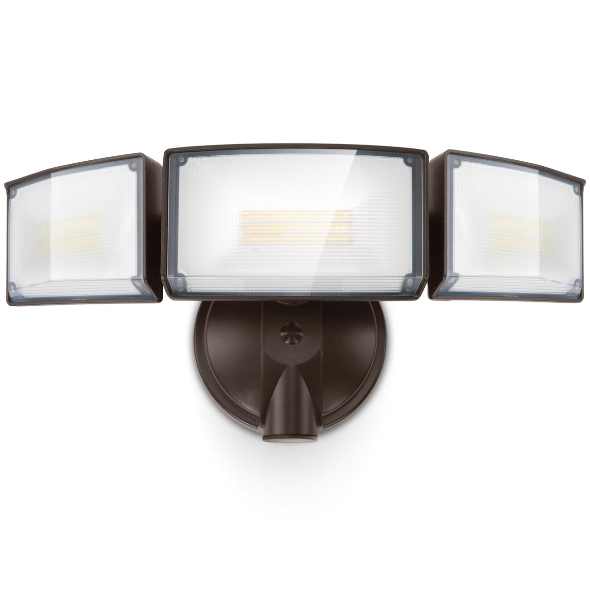 LUTEC 75W LED Flood Light, 8000 Lumens, 3 Adjustable Heads, 5000K Daylight, IP65 Waterproof, 1 Pack, Brown