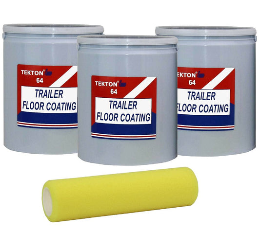 Trailer Floor Coating Protects Trailer Floors, Ramps and Walls (Black, 3 Gallon) Includes 1 Foam Cover