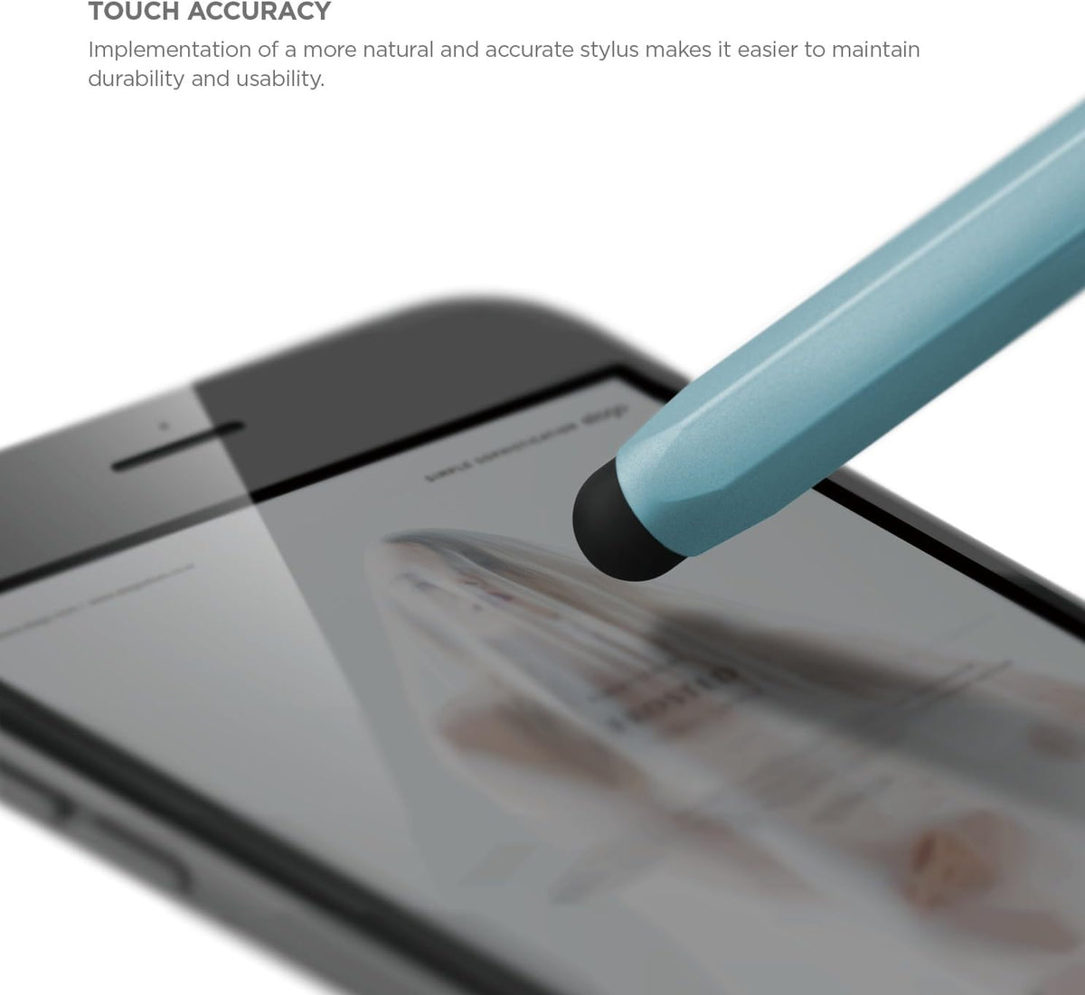 elago Stylus [Hexa][Coral Blue] - [Premium Aluminum ][Classic Pencil Shape][ Replaceable Extra Tip Included]