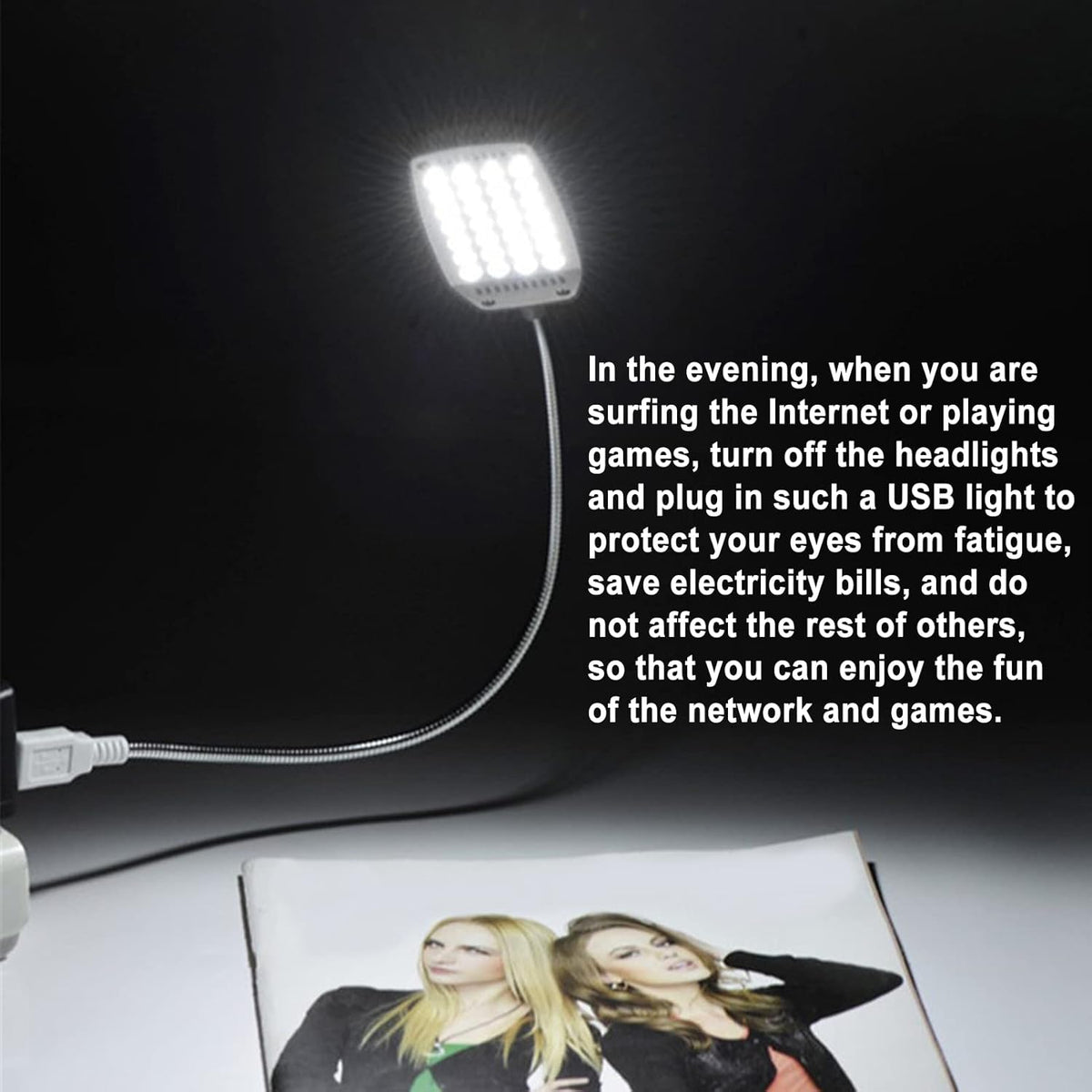 5V 28 Pilipane USB Reading Lamp, Flexible Gooseneck Mini USB LED Portable Reading Light Computer Lamp with Switch