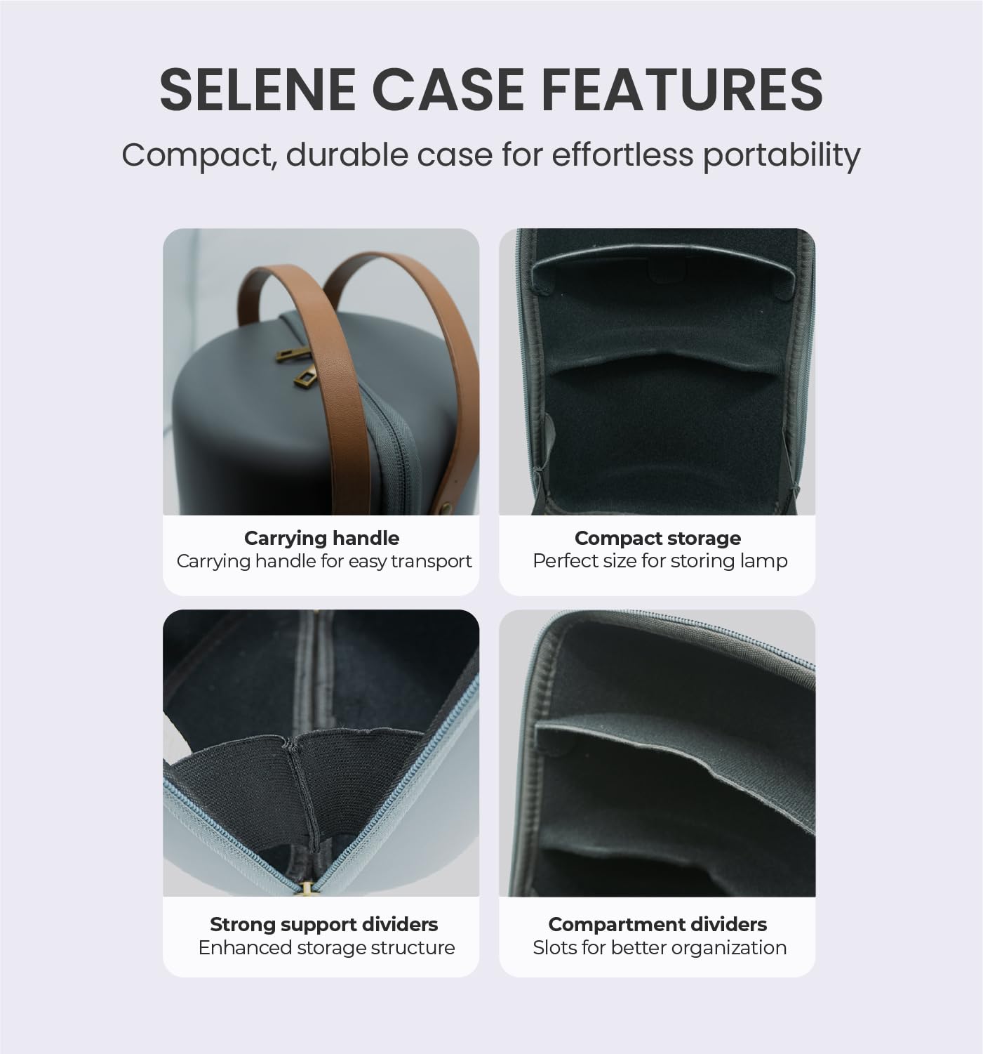 CLAYMORE Selene Lamp (Dark Gray) - Aesthetic Portable Outdoor Lamp, 4 Mood Lights, 6,700mAh Rechargeable, 660 Lumens, Waterproof. Halloween Decor, Camping, Glamping, Parties, Tents, and Backyards.