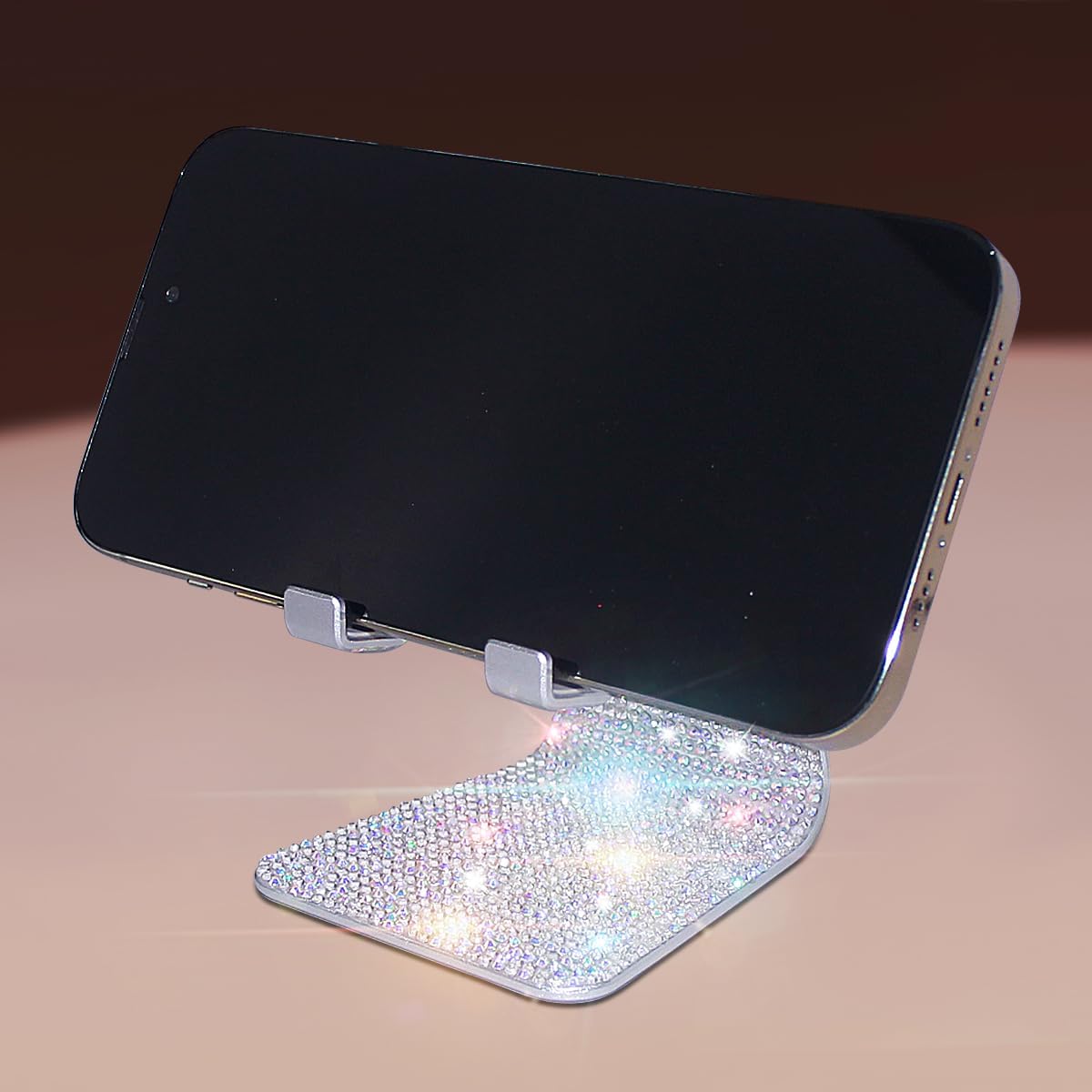 Erolagomat 15 14 13 12 11 Bling Crystal Phone Stand for Desk,Glitter Adjustable Cell Phone Holder, Desktop Holder