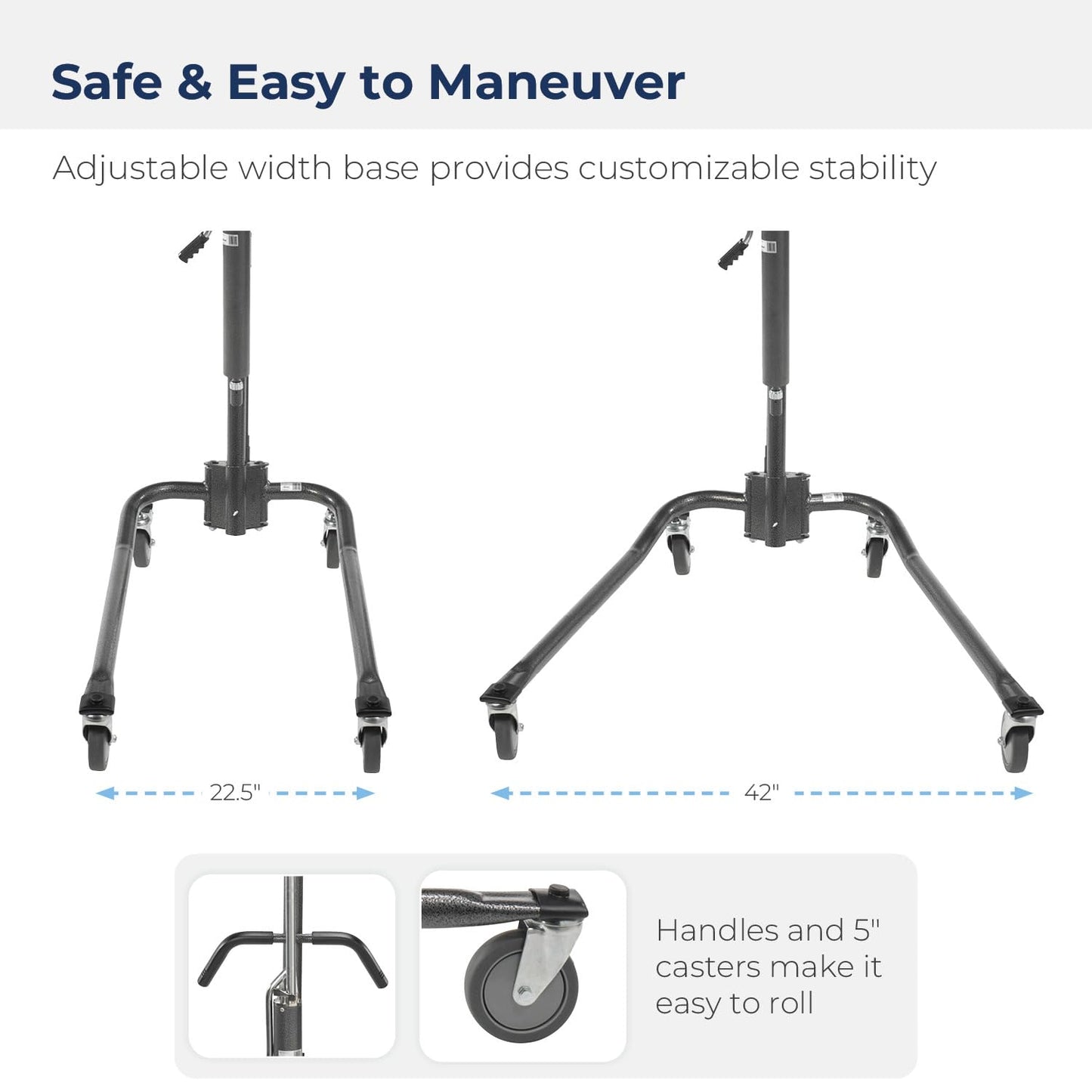 Drive Medical 13023SV Handicap Hydraulic Lift, Silver Vein 5 Inch (Pack of 1)