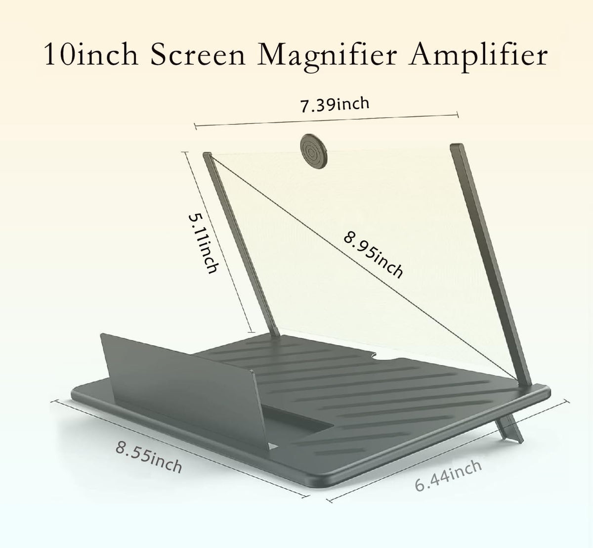 Dymicbit 10-inch 3D Phone Screen Magnifier, HD Mobile Projector Screen for Movies & Videos, Foldable Phone Stand