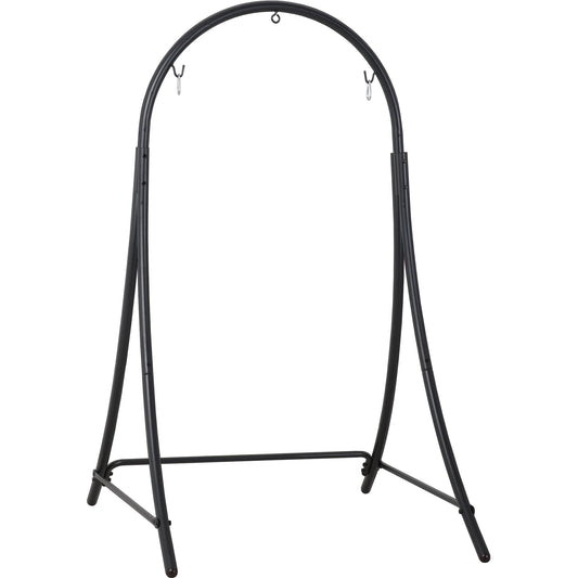 ANOW Adjustable Hammock Chair Swing Stand Only, Heavy Duty Hanging Chair Stand with Safety Hooks for Indoors Outdoors, Max 400 Lbs, Plus Size Version, Black