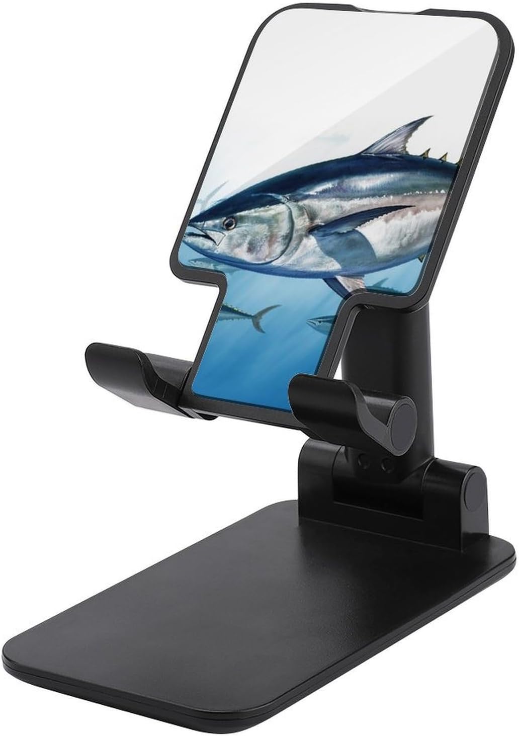FekiLoot Bluefin Tuna Cell Phone Stand for Desk Foldable Adjustable Mobile Phone Holder Portable Desktop Stand