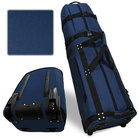 CaddyDaddy First Class Military Grade Ballistic Nylon Travel Cover with EVA Dense Foam Top Padding 2 Year Full Replacement Coverage Self Standing Base XL Wheels Case for Transporting Clubs on Airlines