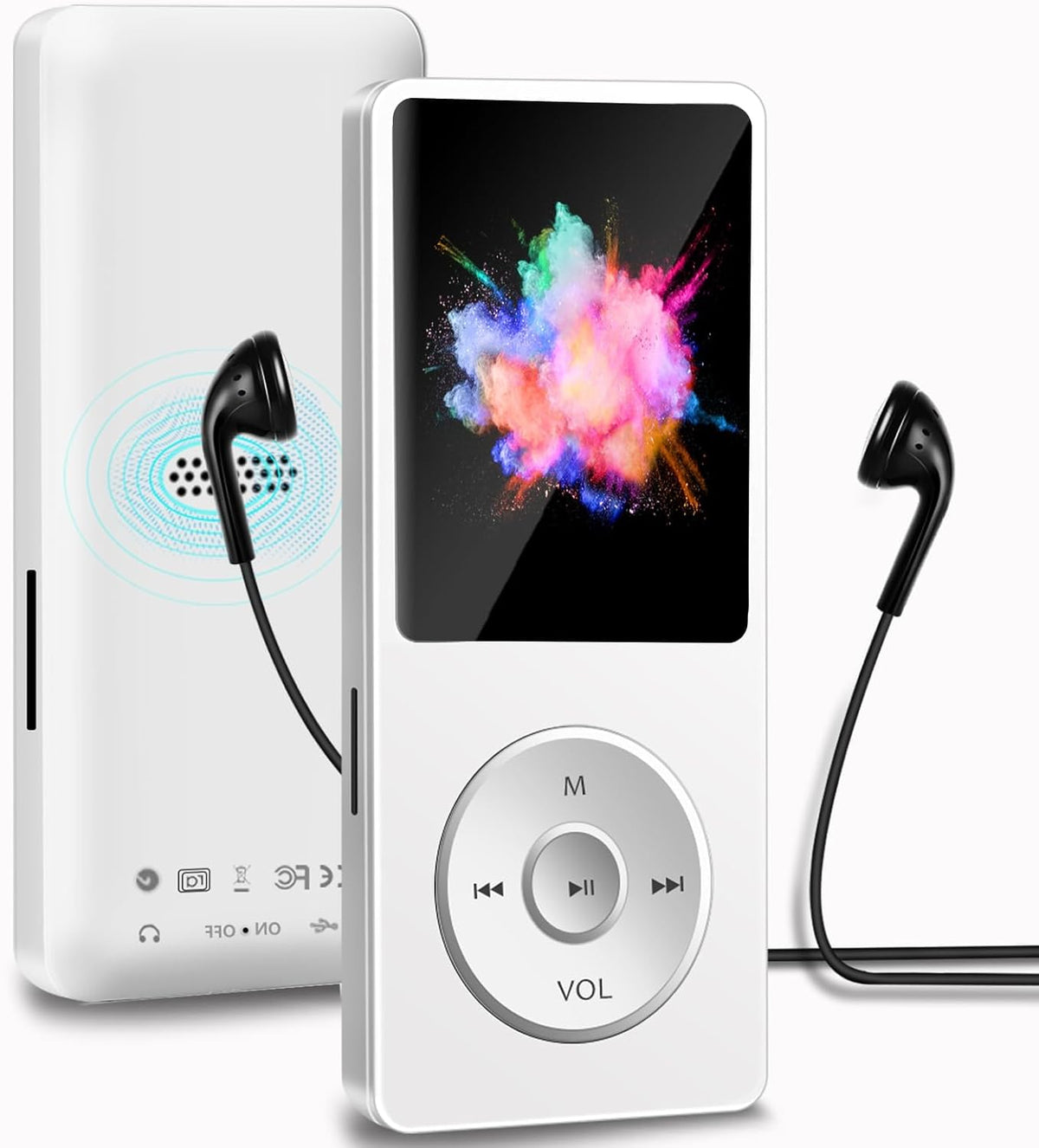 Aigital MP3 32GB MP3 Player with Bluetooth and TF Card, HiFi Music Player with Built-in Speaker and Earphones