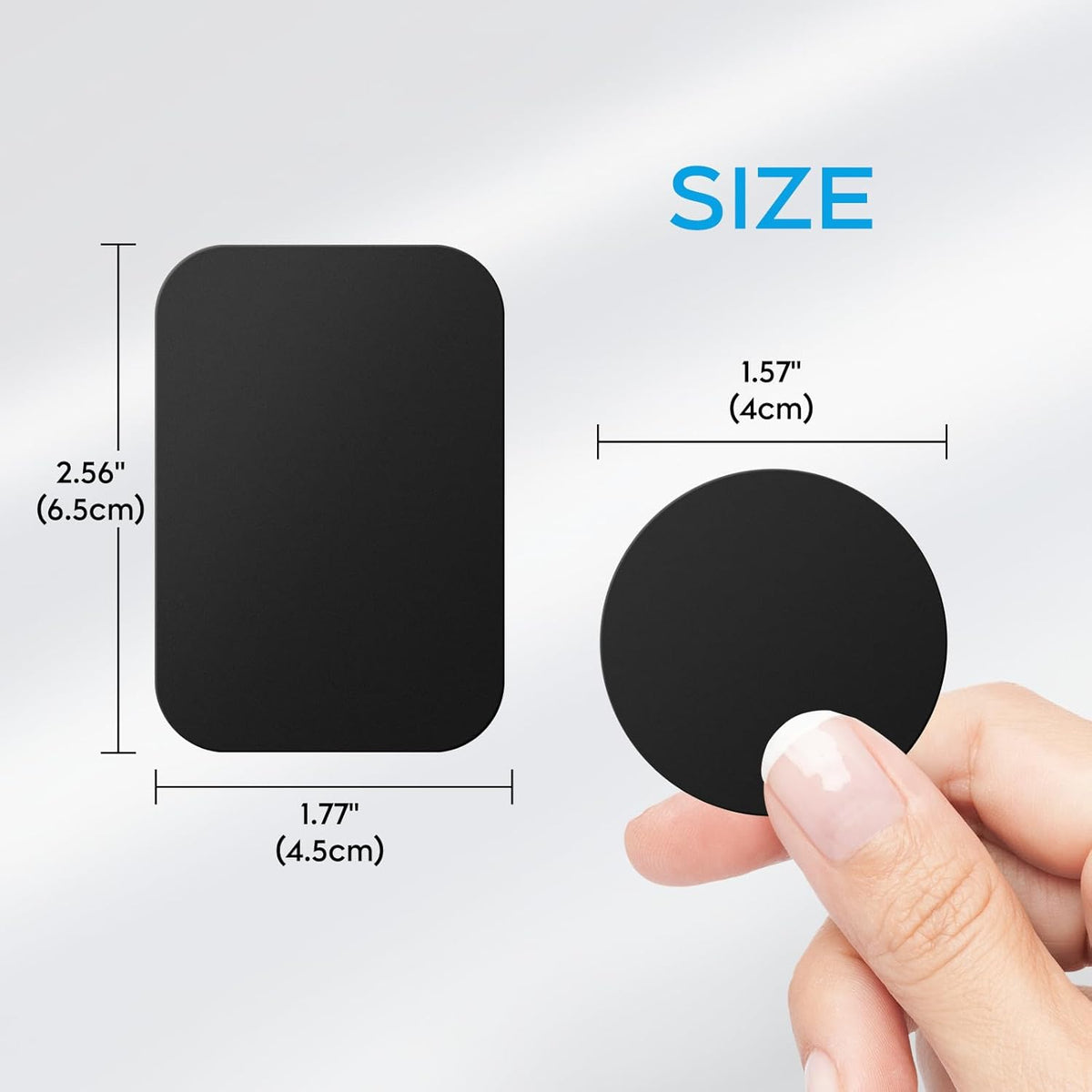 Generic 12-Pack 6 6 Adhesive Metal Plates for Magnetic Phone Car Mounts - Rect & Round Black, Universal Fit