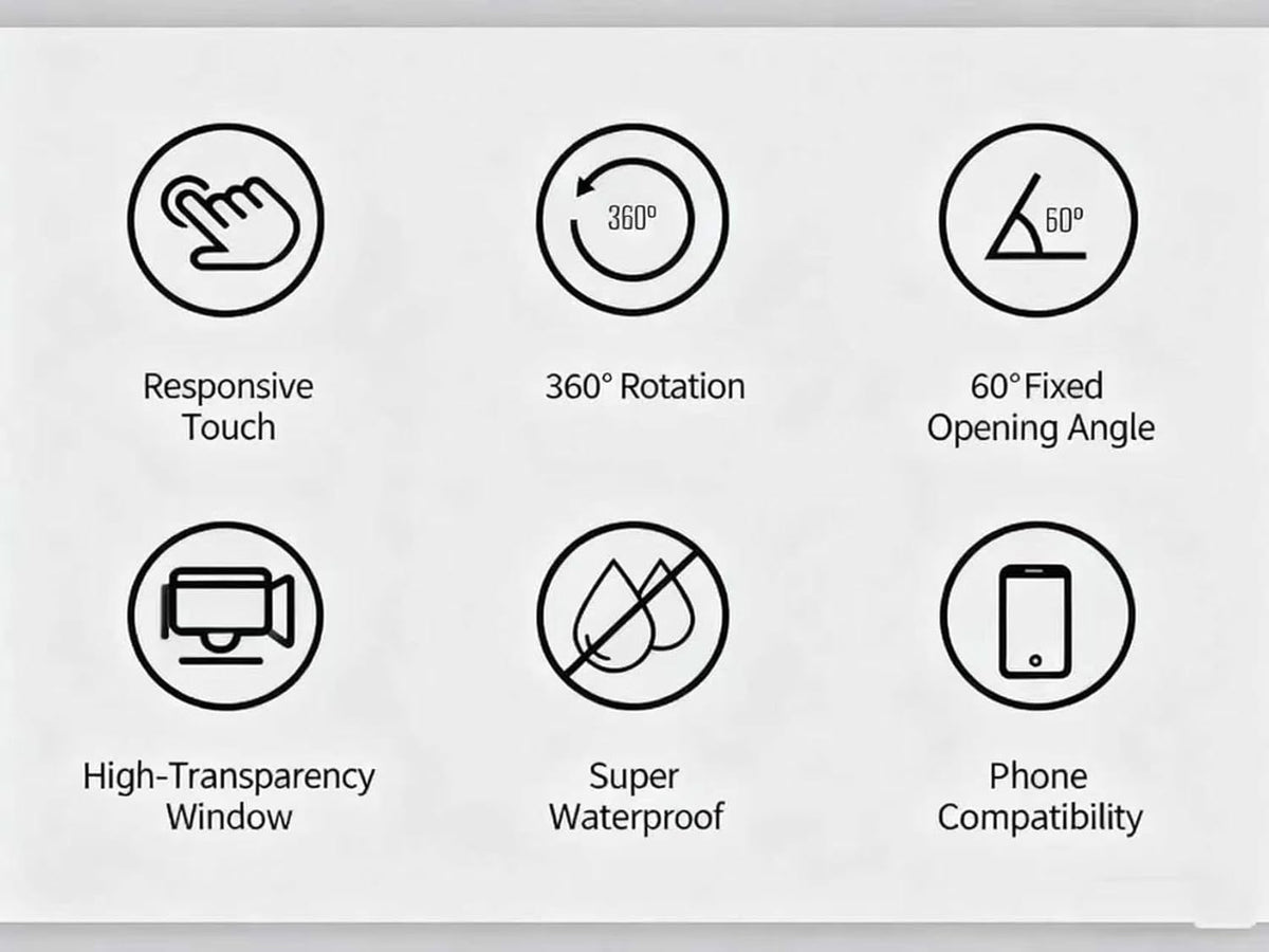 Generic Bathroom Waterproof and Anti-Fog Phone case, Wall-Mounted Phone Stand Without Drilling Holes, TV-Watching