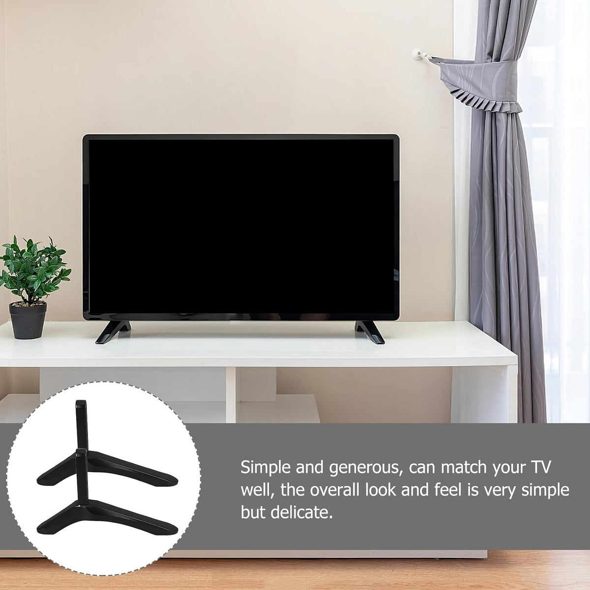 KOMBIUDA TV Tabletop Stand with Screws - Universal Support for Flat Screen TVs